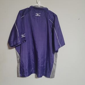 Mizuno Purple Athletic Windbreaker with Gray Panels Sz M
